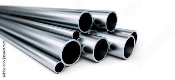Obraz  metal pipe on white background. on a white background 3D illustration, 3D rendering
