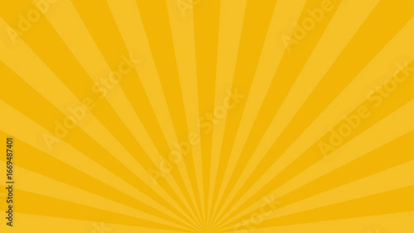 Fototapeta 黄色の放射線状の横長背景素材