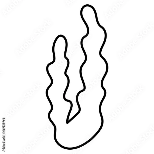 Fototapeta Coral vector icon. Seaweed illustration sign. Algae symbol or logo. seaware web icon.