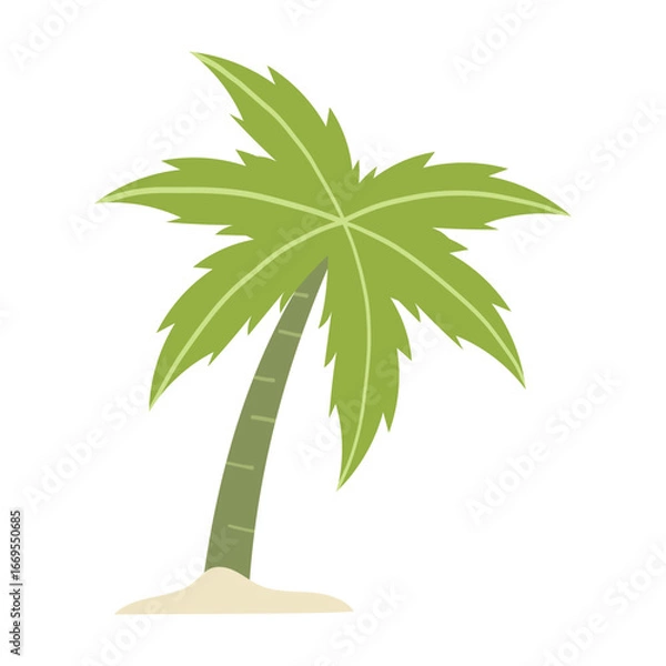 Fototapeta Illustration of Palm Tree on island