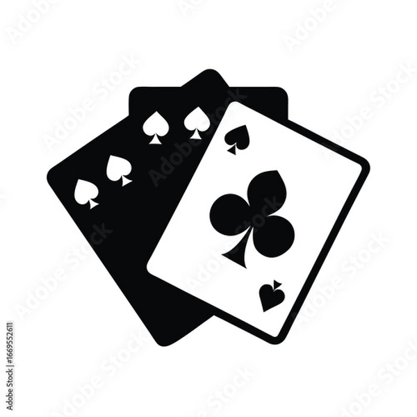 Fototapeta Fortune play cards icon simple illustration of fortune play cards vector icon for web design isolated on white background 