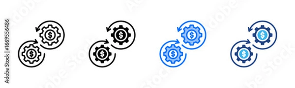 Fototapeta Value Creation icon set multiple style collection