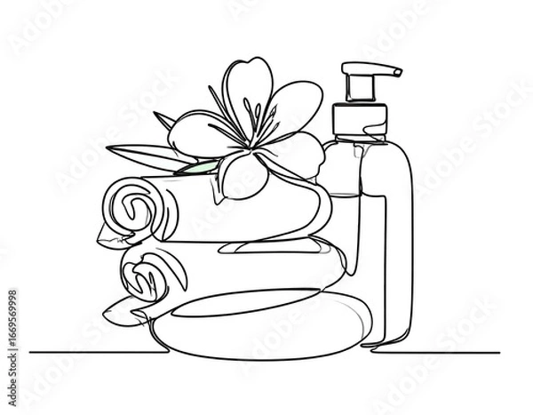 Obraz Spa product illustration in single line art