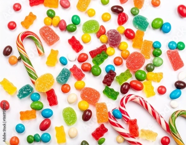 Fototapeta candy on white background