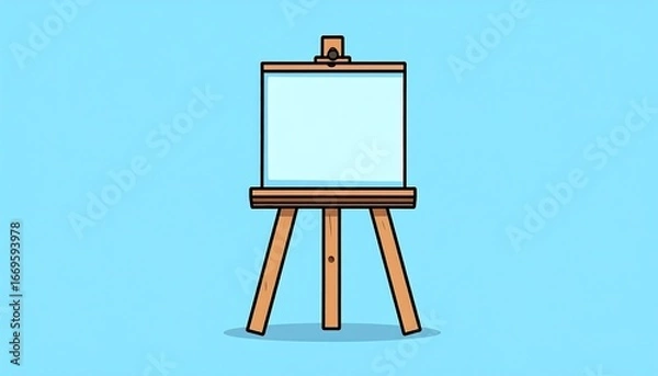 Fototapeta Empty art canvas on wooden easel.