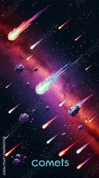 Fototapeta Celestial Surge - The Comet Trail Chronicles
