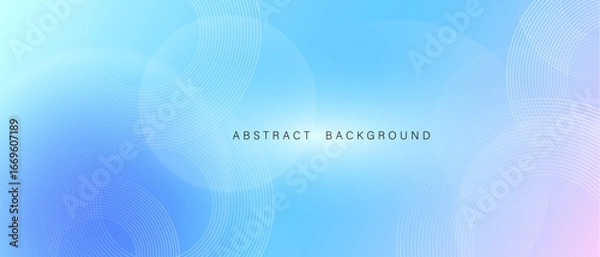 Fototapeta Bright abstract gradient background with blue and white tones, soft glowing circles and futuristic light effects. Suitable for technology, business, and creative projects.