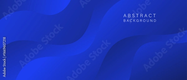 Fototapeta Smooth abstract background with flowing blue wave patterns and soft gradients. Perfect for modern design, professional templates, and business graphics.