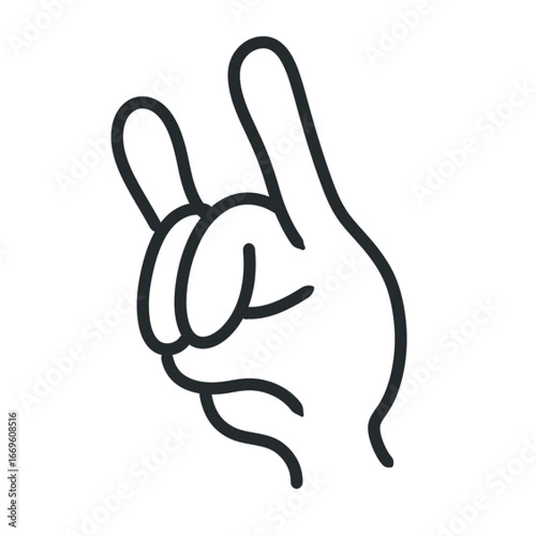 Obraz 手のサイン　狐