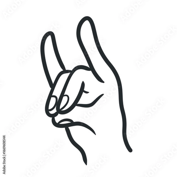 Obraz 手のサイン　狐