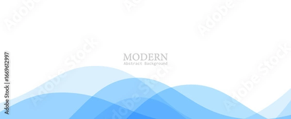 Fototapeta Minimal abstract background featuring layered blue wave shapes on a light surface. modern trendy design in vector illustration