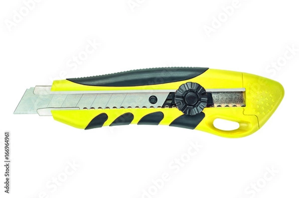 Obraz Желтый нож на изолированном белом фоне