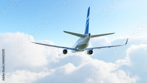 Obraz Airplane Flying in Clear Sky