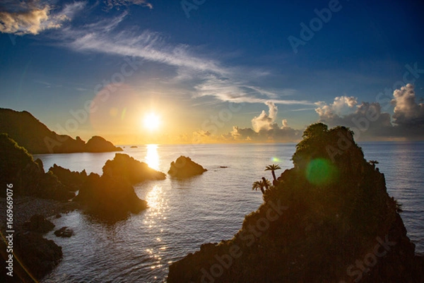 Obraz 奄美大島の夏の夕景。