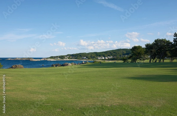 Obraz 日本の国立公園 - 種差海岸の美しい風景