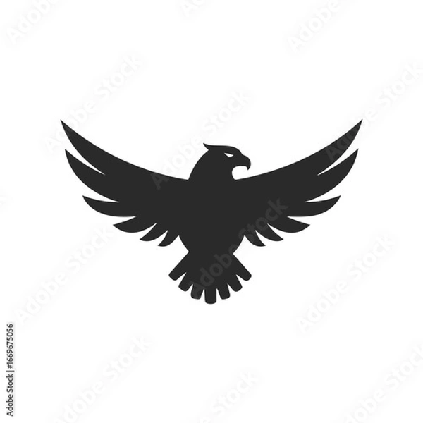 Obraz Silhouette of an eagle with outstretched wings in flight