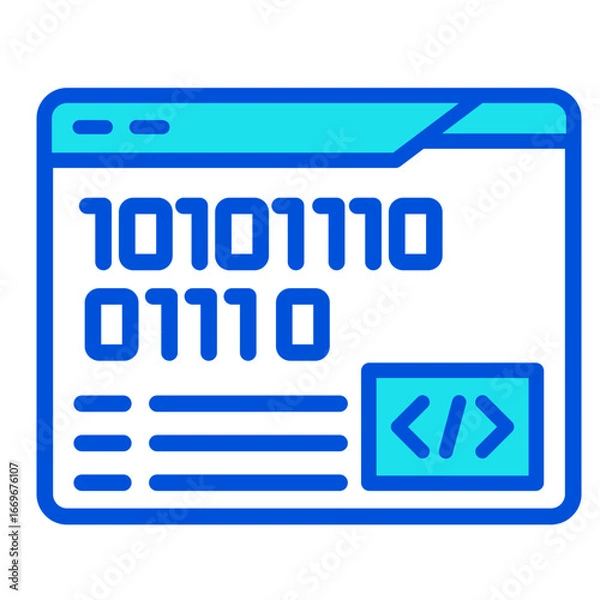 Fototapeta Binary Code  Icon Element For Design