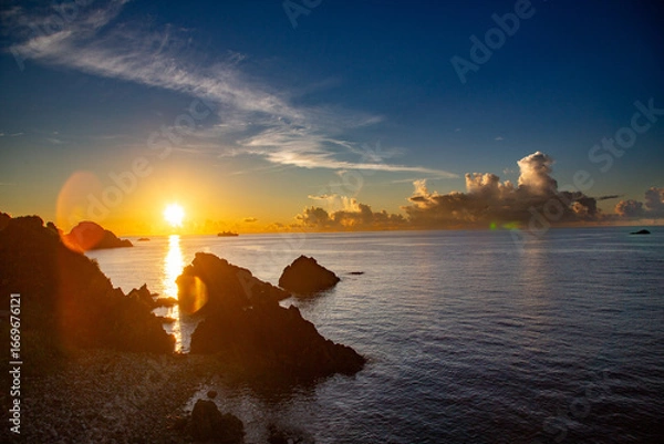 Obraz 奄美大島の夏の夕景。