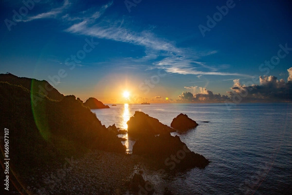 Obraz 奄美大島の夏の夕景。