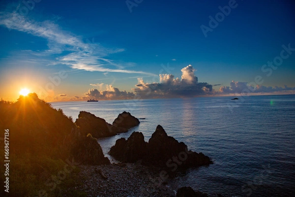 Obraz 奄美大島の夏の夕景。