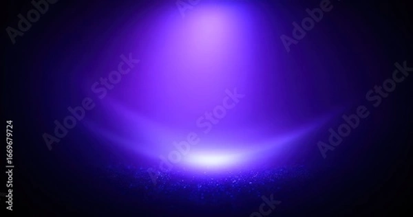 Fototapeta Ethereal glow An abstract image featuring a soft, purple spotlight effect against a dark backdrop with subtle, shimmering particles