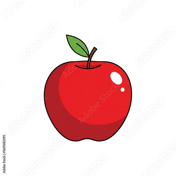 Fototapeta red apple vector illustration