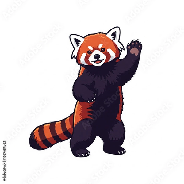 Obraz panda bear with a red heart