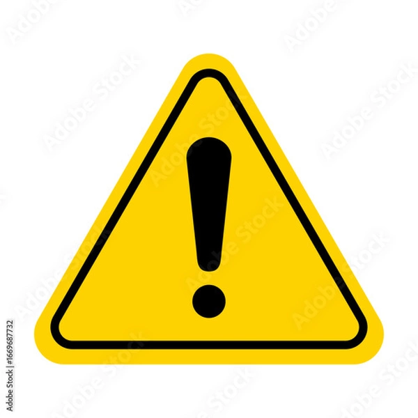 Obraz 注意マークのアイコンイラスト：黄色002