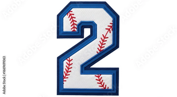 Obraz Isolated Baseball Number Two Applique