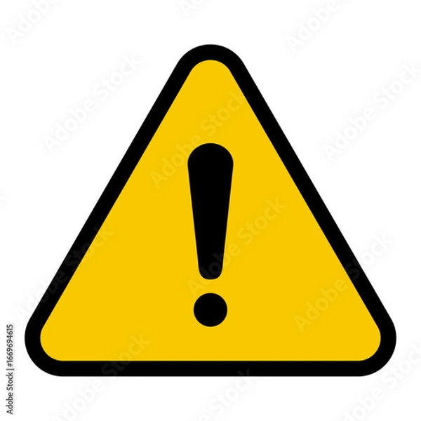 Fototapeta 注意マークのアイコンイラスト：黄色005