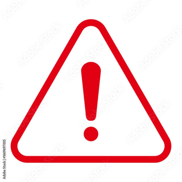 Fototapeta 注意マークのアイコンイラスト：赤006