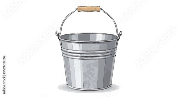 Obraz metal bucket isolated on white