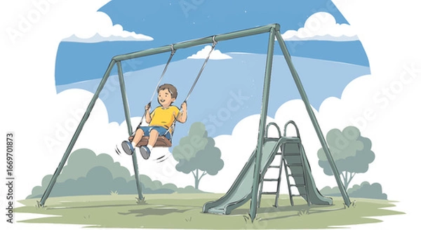 Obraz man on a swing