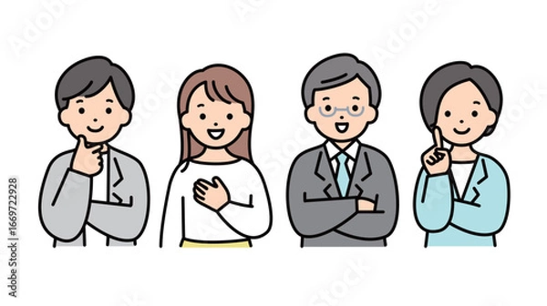 Obraz ひらめいた男女の会社員 上半身 人物