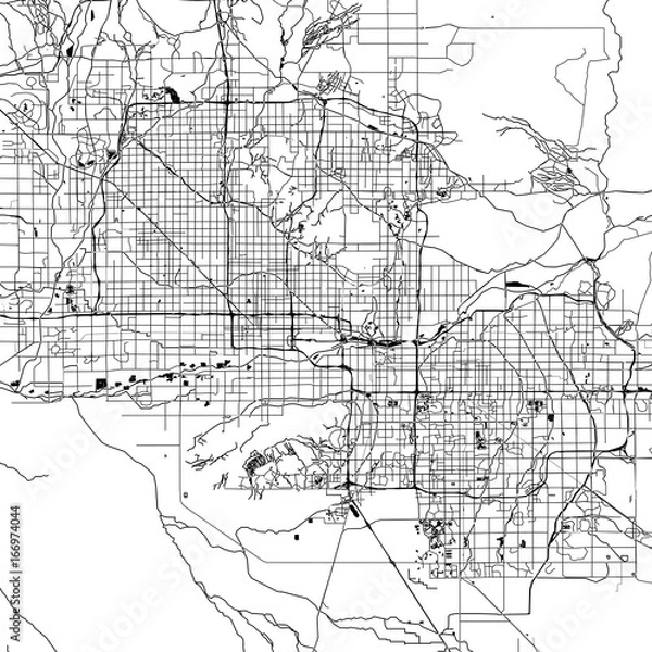Fototapeta Phoenix Monochrome Vector Map
