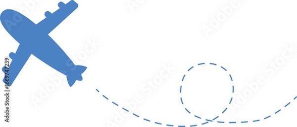 Fototapeta 飛んでいる飛行機シルエットのイラスト