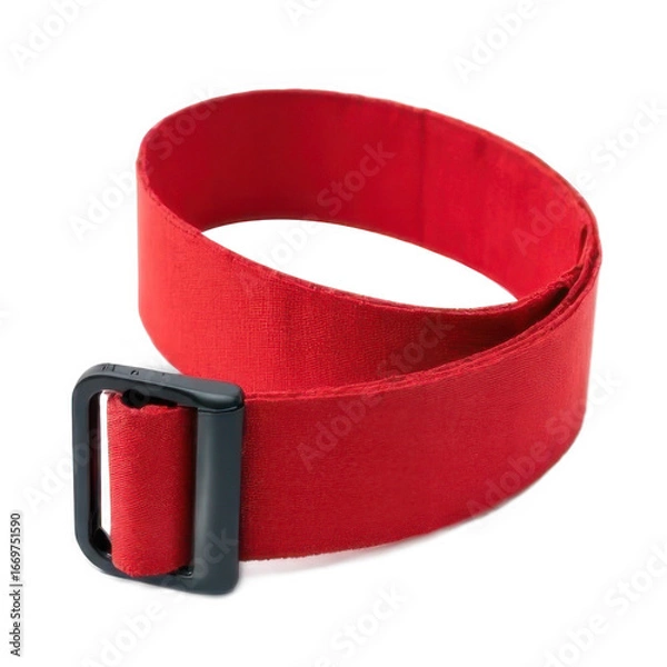 Obraz Red Fabric Belt with Black Buckle