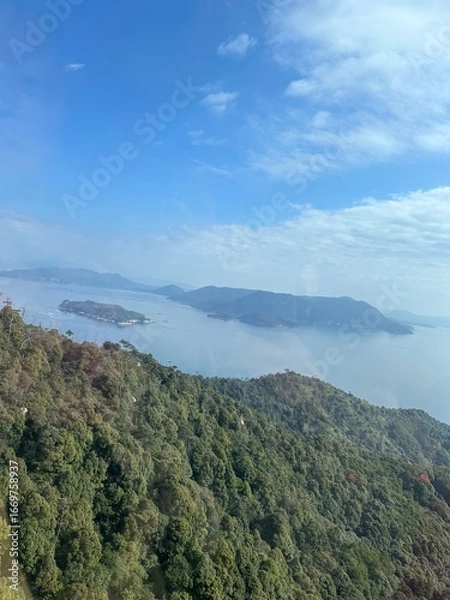 Obraz Scenic Aerial View of Mountains and Ocean