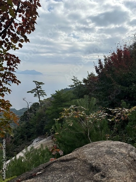 Obraz Scenic Mountain View of Sea and Island