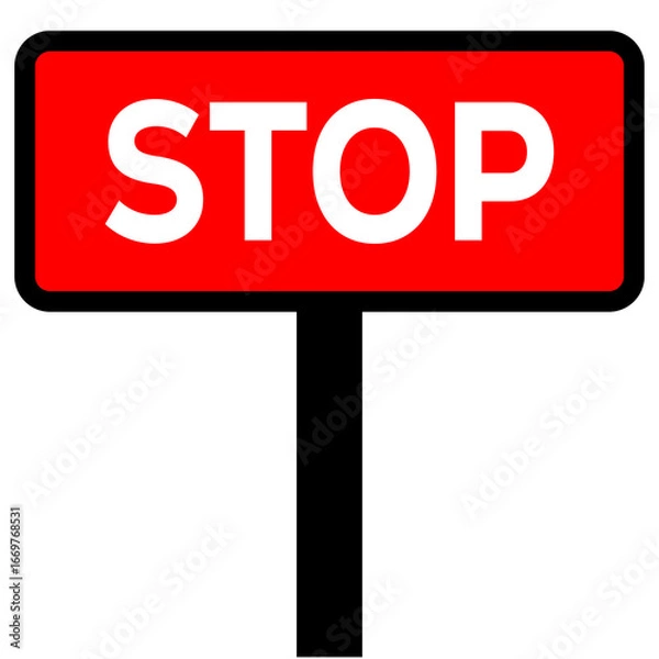 Fototapeta Red stop sign isolated on transparent background