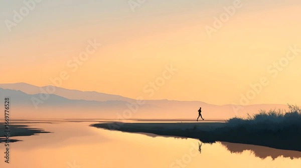 Obraz sunset over the lake