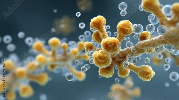 Fototapeta Candida auris, emerging multiple drug resistant fungus, 3D illustration.