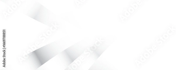 Fototapeta Abstract white and gray color, modern design stripes background with curve lines with dot pattern, halftone effect. Vector illustration.