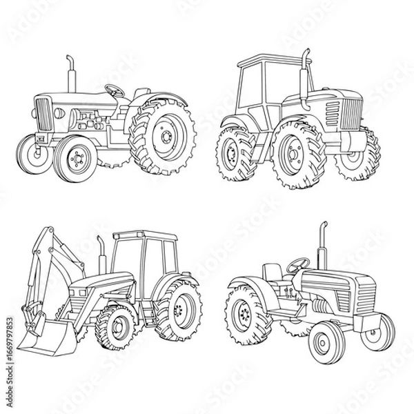 Obraz tractor isolated on white background