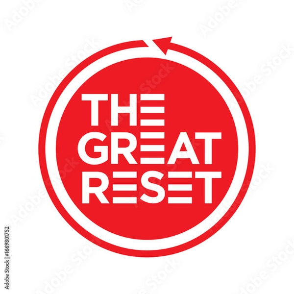 Obraz the great reset red circle arrow vector logo