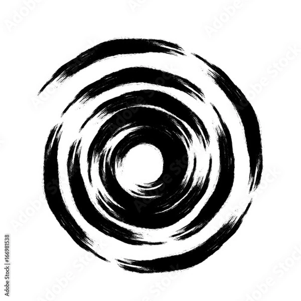 Fototapeta Vector spiral . paintbrush . Grunge Black and White stamp . Distress banner . Border for your Design .circular brush stroke
