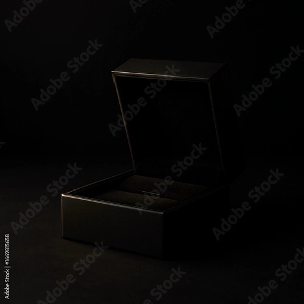 Obraz open box on black background