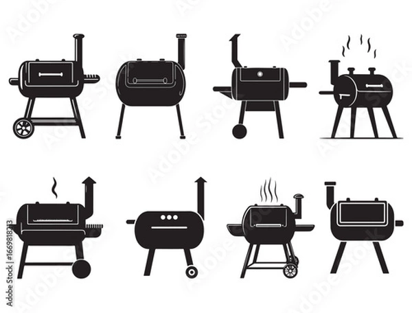 Obraz BBQ SMOKER SILHOUETTE