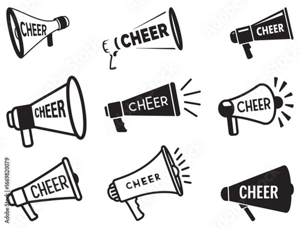 Obraz CHEERLEADER MEGAPHONE SILHOUETTE