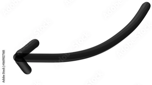 Fototapeta Graphic Curved Arrow Black Metallic Icon PNG Artistic Modern Stylish Unique Bold Isolated Symbol Background Elegant